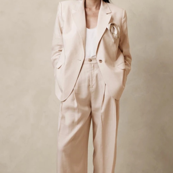 Banana Republic Lena Relaxed Linen-Blend Blazer NWT - Picture 5 of 8